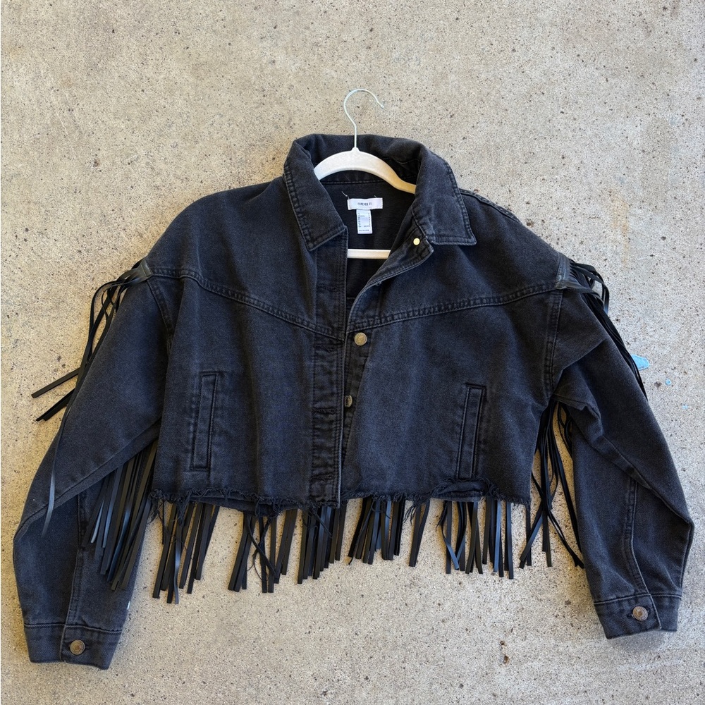 Forever 21 Charcoal Denim Jacket